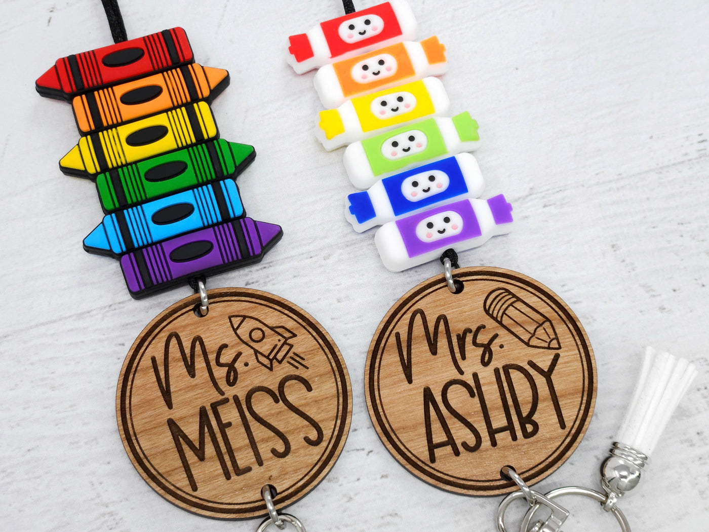 Crayon or Marker Wood Engraved Lanyard