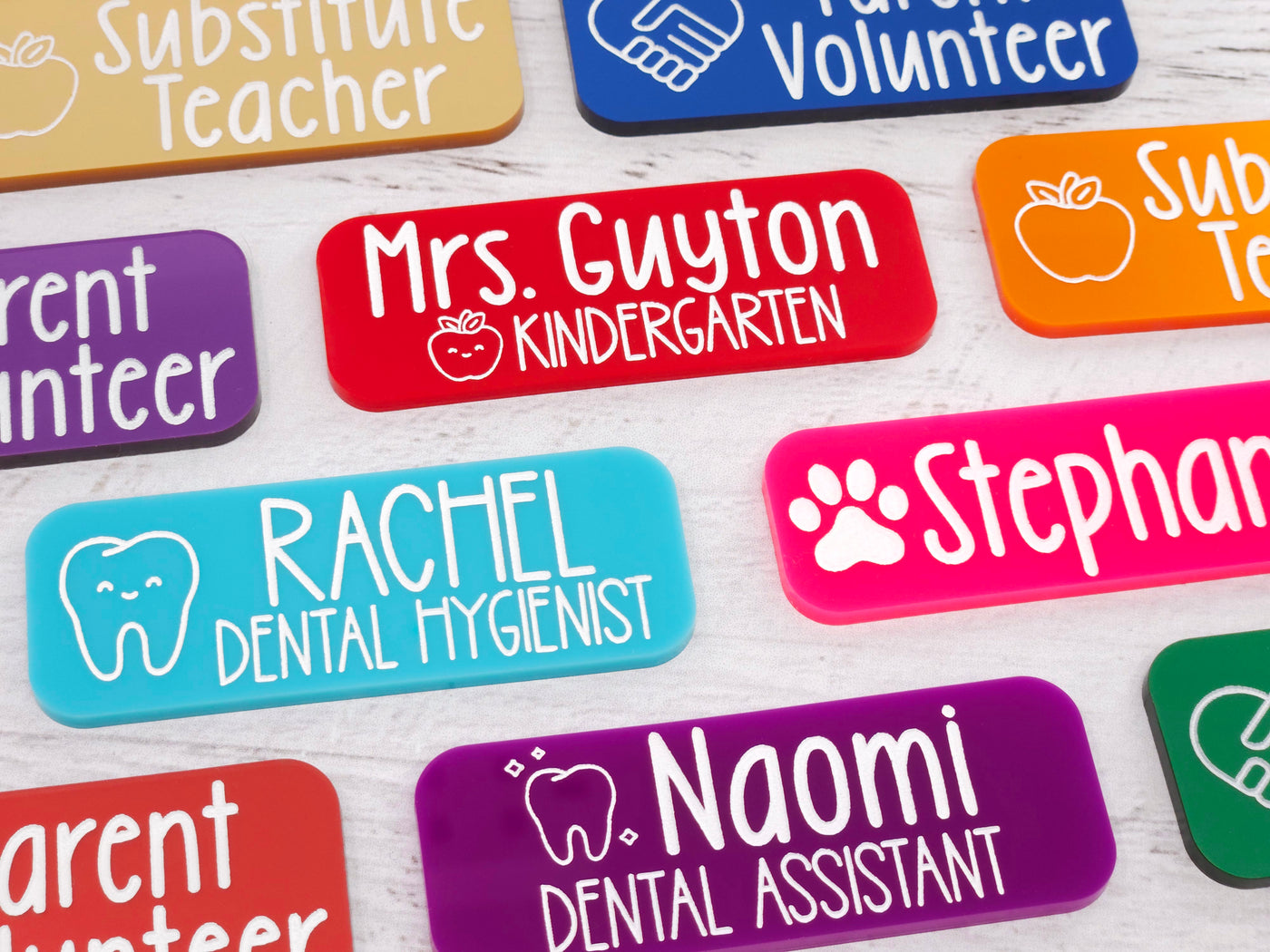 Engraved Solid Acrylic Name Tag