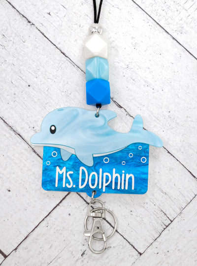 Personalized Acrylic Dolphin Lanyard