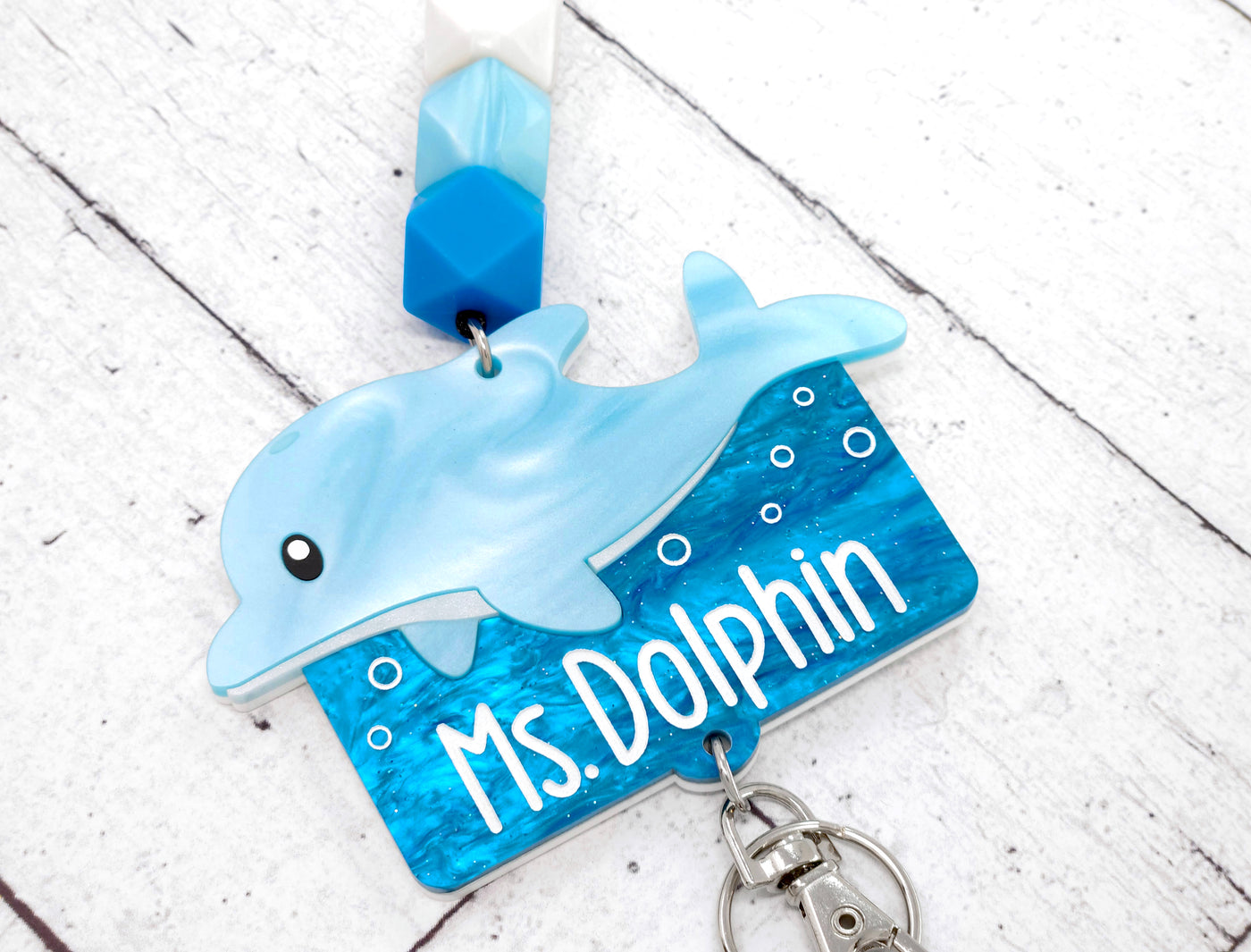 Personalized Acrylic Dolphin Lanyard