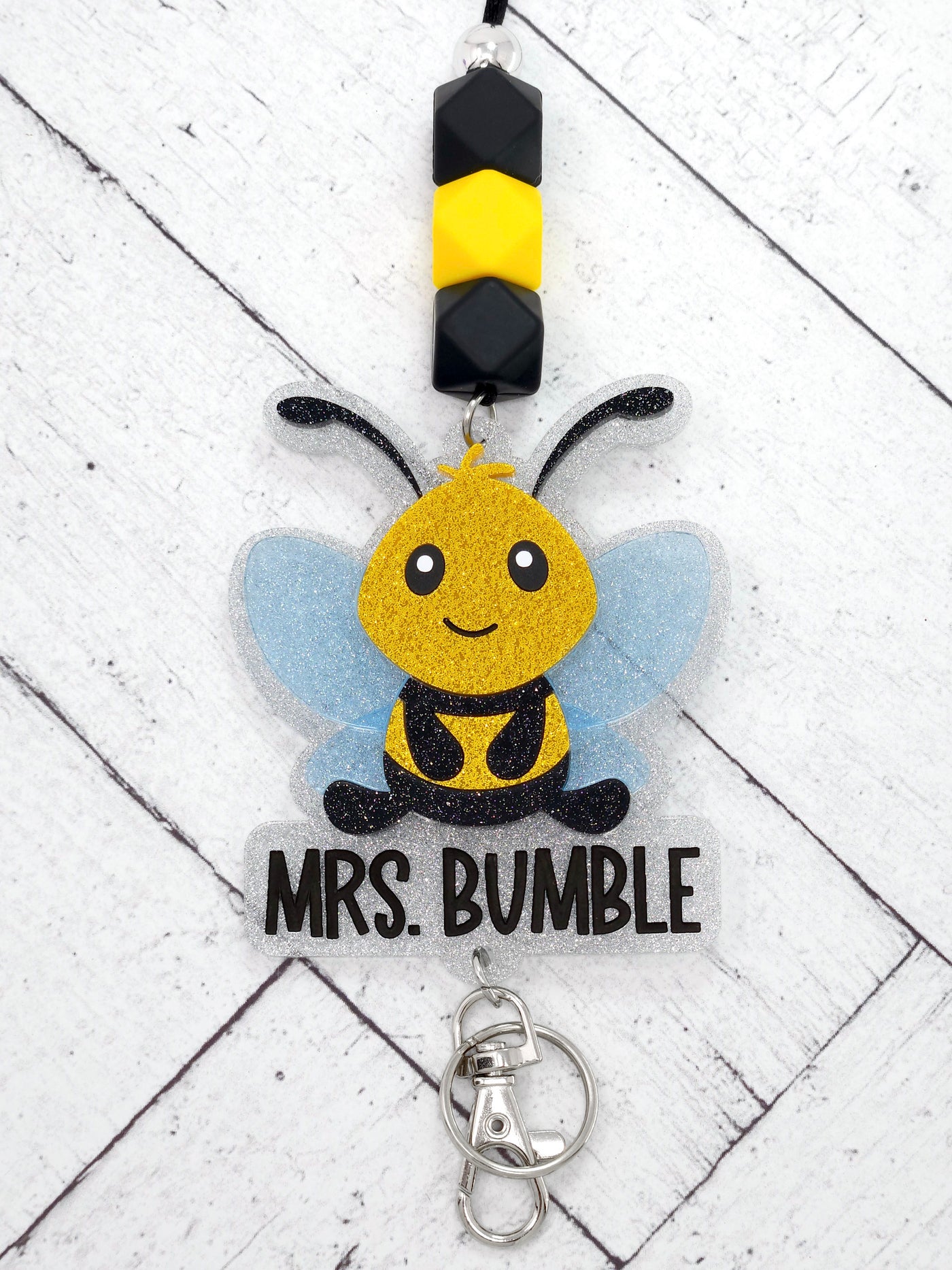 Personalized Acrylic Bumblebee Lanyard