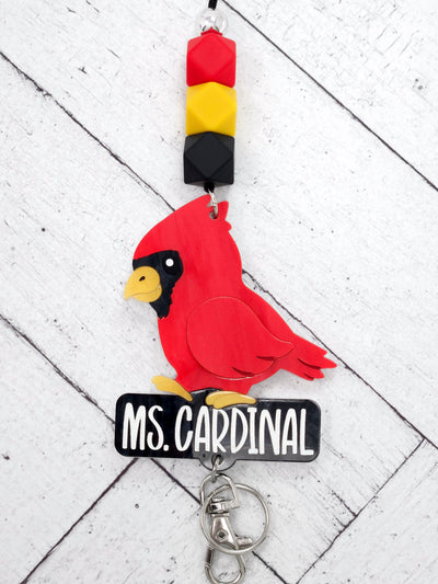 Personalized Acrylic Cardinal Lanyard