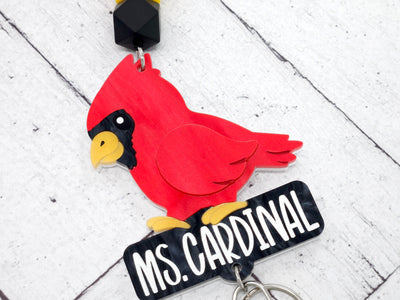 Personalized Acrylic Cardinal Lanyard