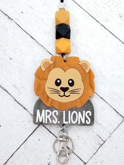 Personalized Acrylic Lion Lanyard