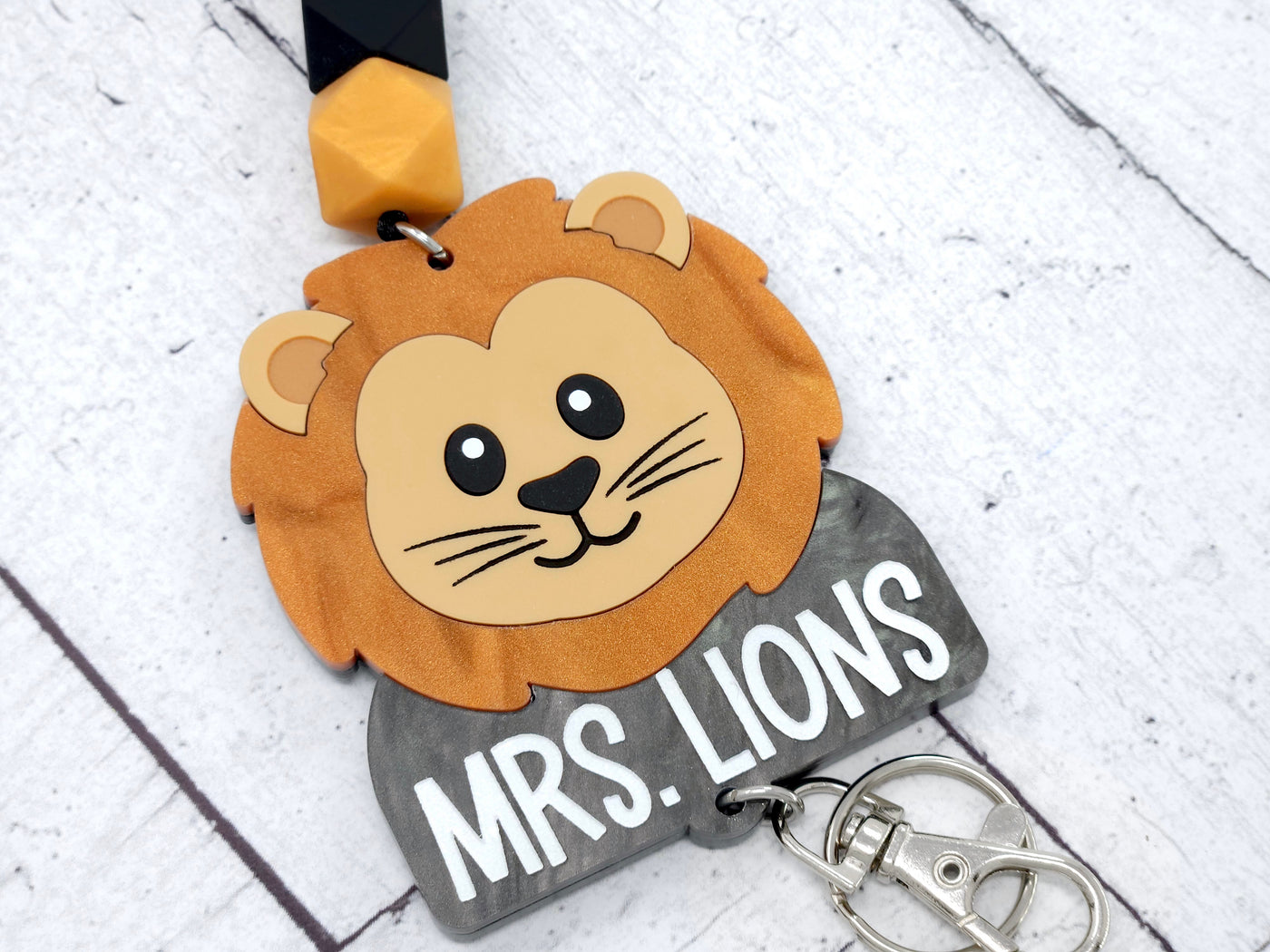 Personalized Acrylic Lion Lanyard