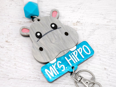 Personalized Acrylic Hippo Lanyard
