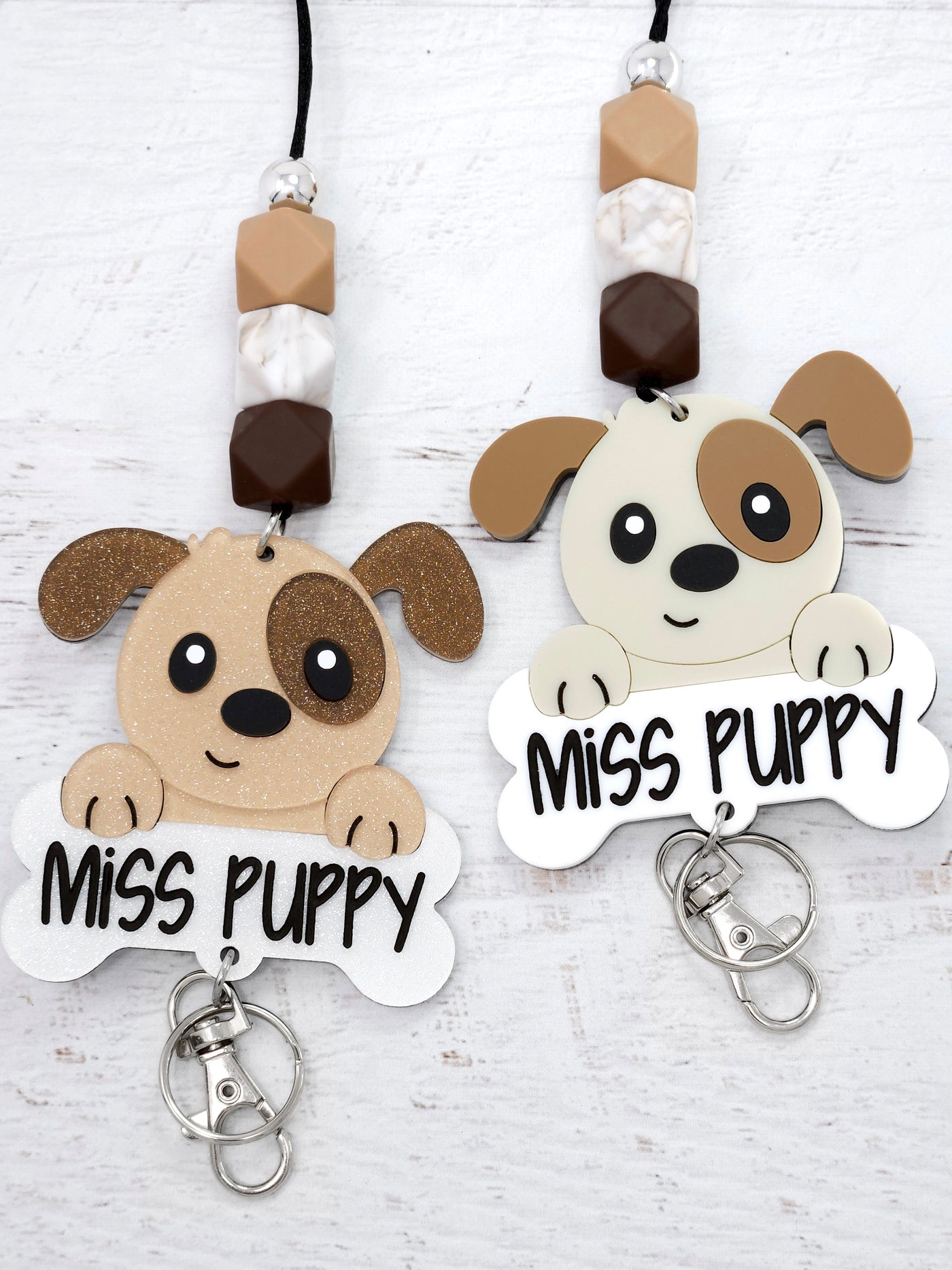 Personalized Acrylic Cute Puppy Lanyard