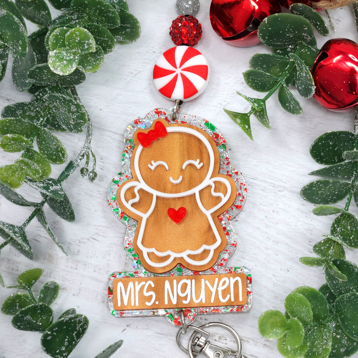 Personalized Gingerbread Woman Lanyard