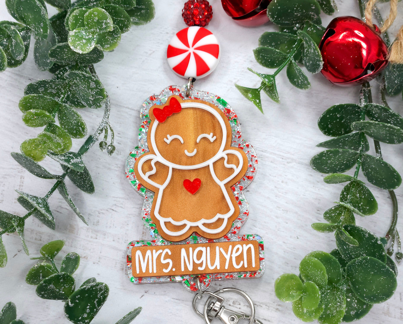 Personalized Gingerbread Woman Lanyard