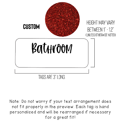 Engraved Glitter Name Tag