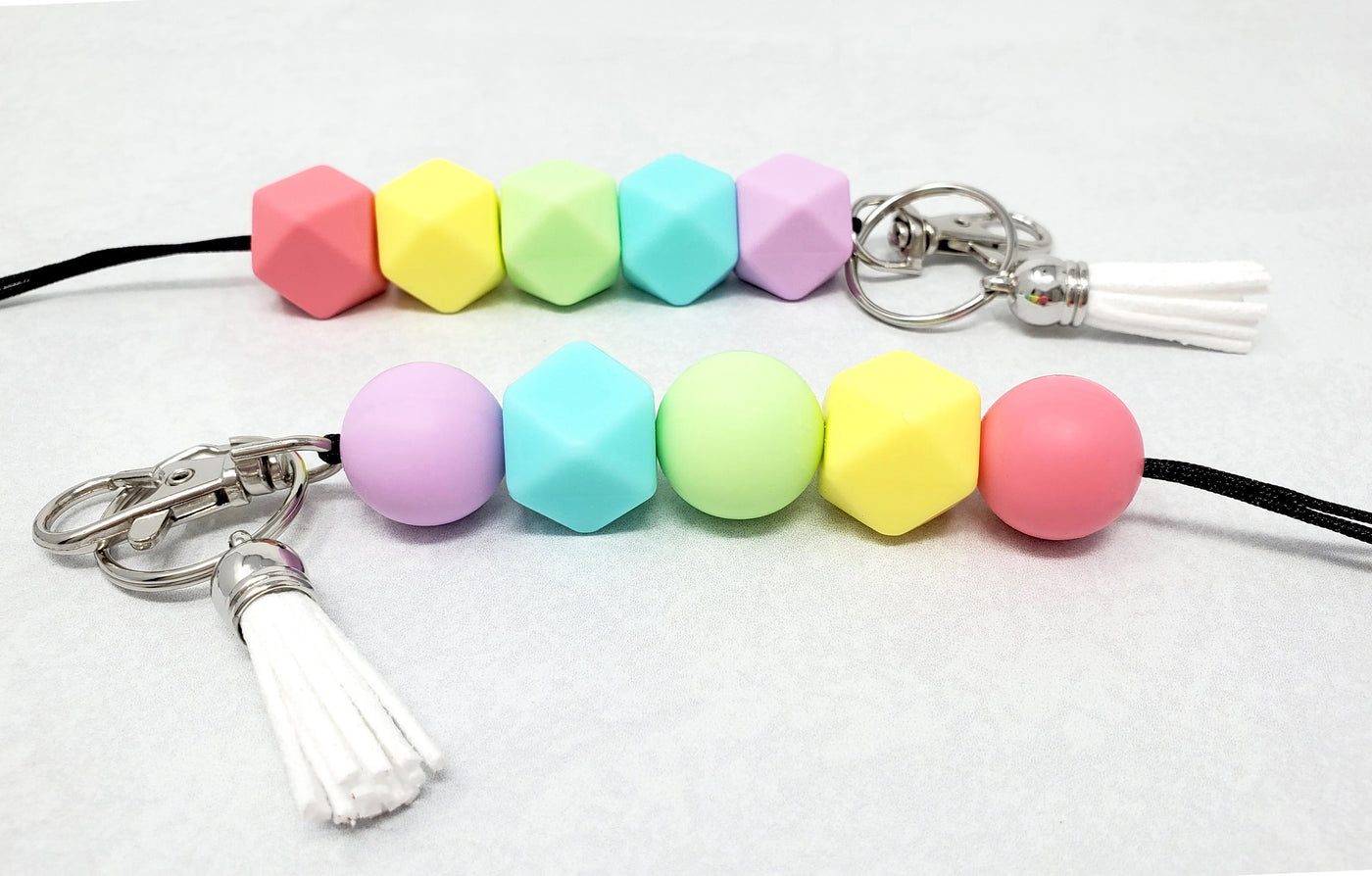 Pastel Rainbow Silicone Lanyard