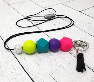 Colorful Hex and Round Silicone Lanyard