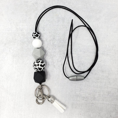Neutral Spotted Silicone Lanyard