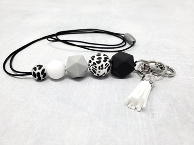 Neutral Spotted Silicone Lanyard