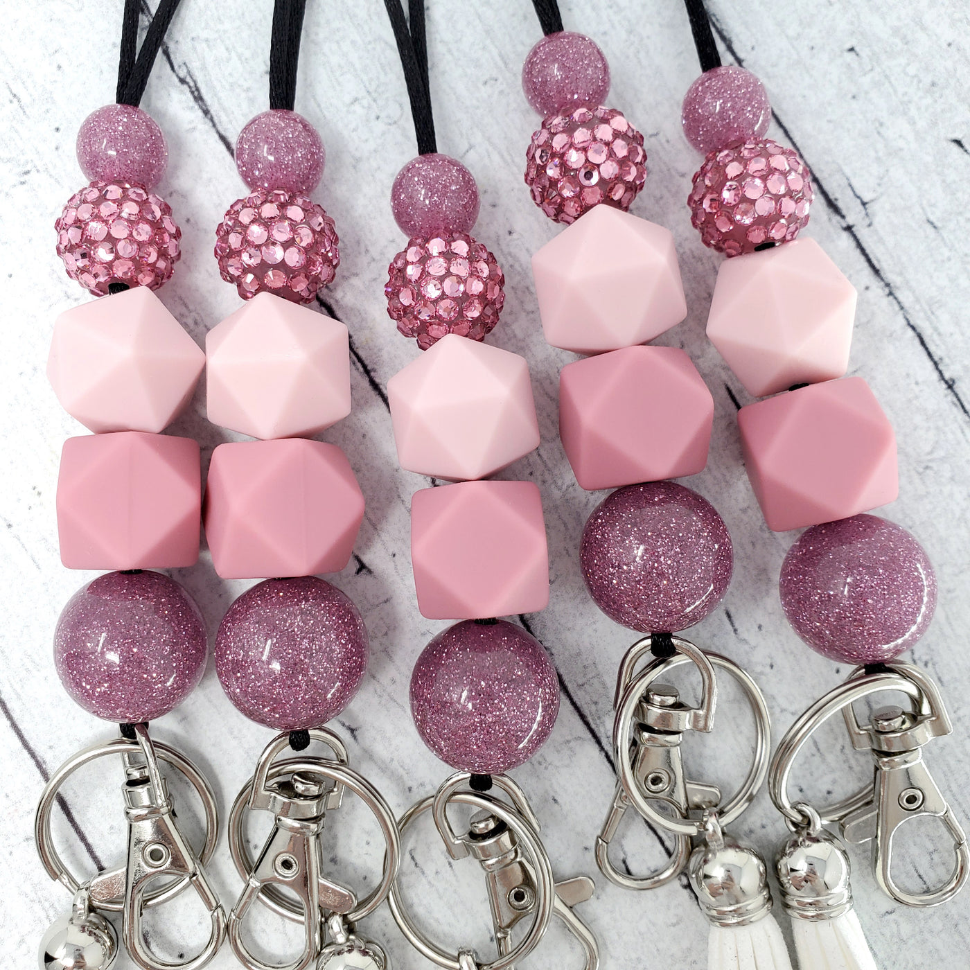 Dusty Rose Sparkle Lanyard