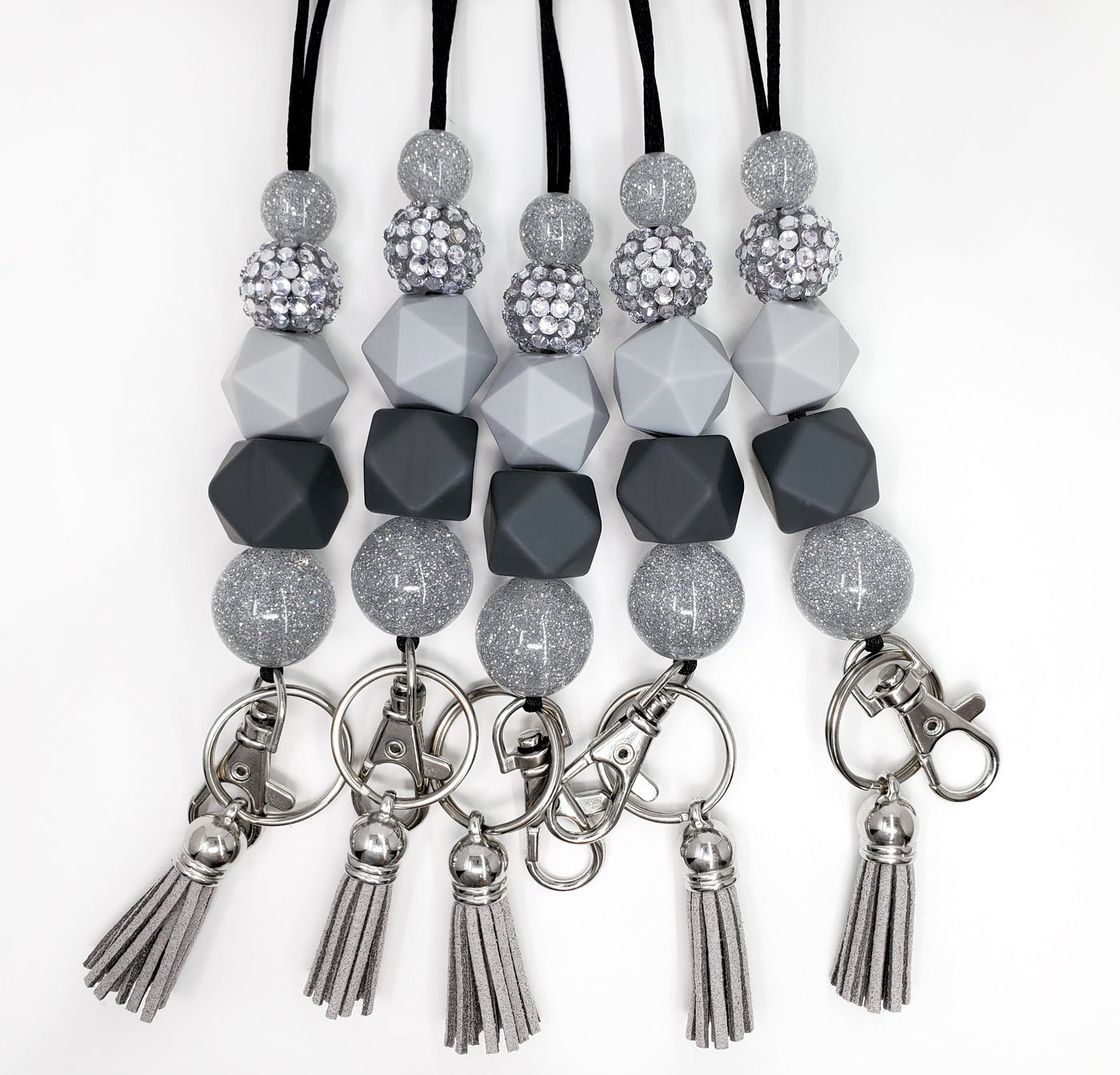 Grayscale Sparkle Lanyard