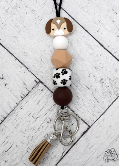 Brown Puppy Silicone Lanyard