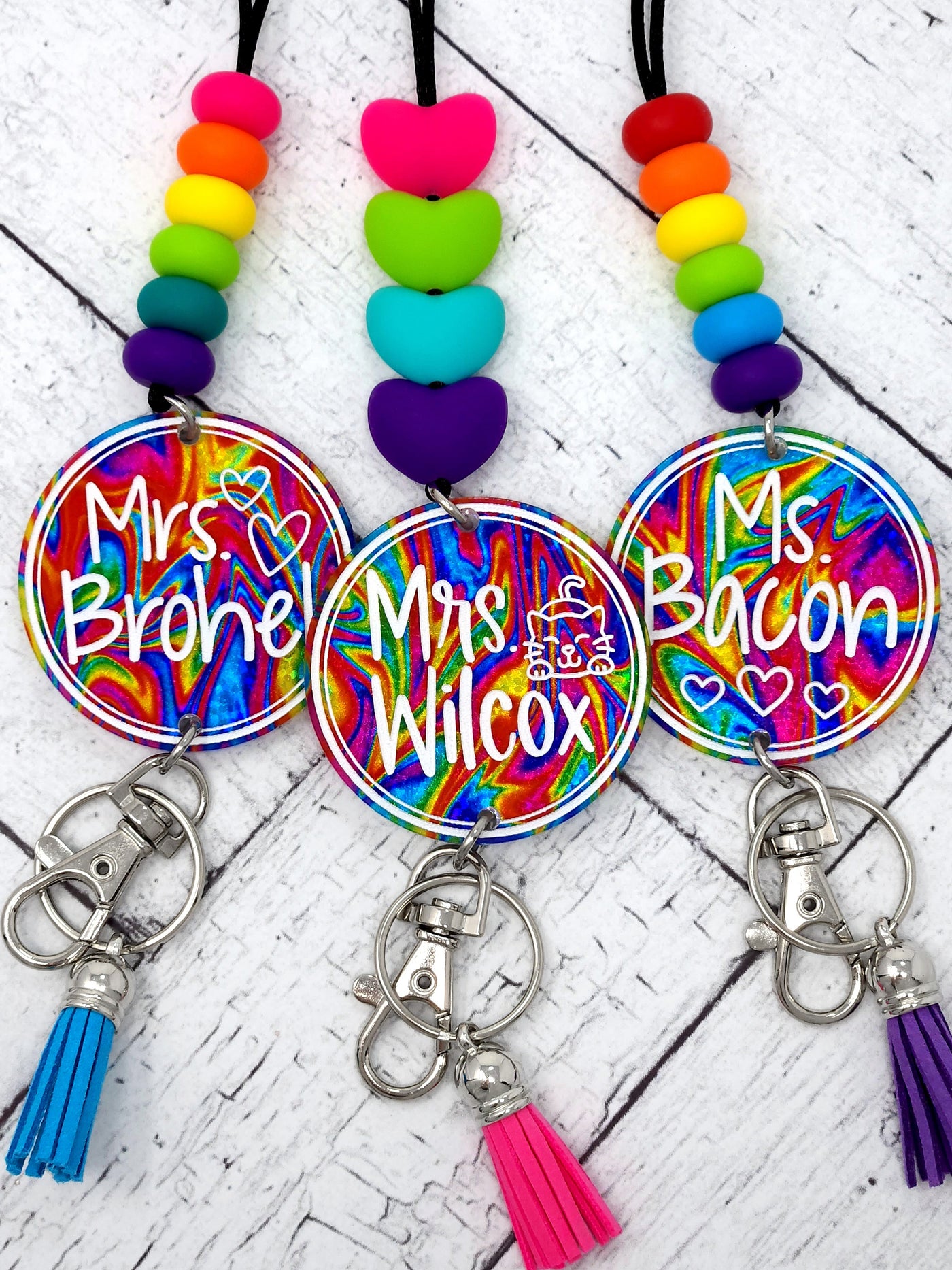 Rainbow Sparkle Swirl Lanyard
