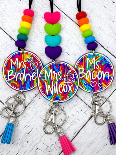 Rainbow Sparkle Swirl Lanyard