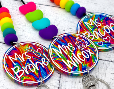 Rainbow Sparkle Swirl Lanyard