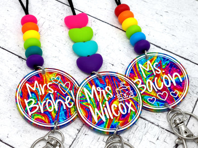 Rainbow Sparkle Swirl Lanyard