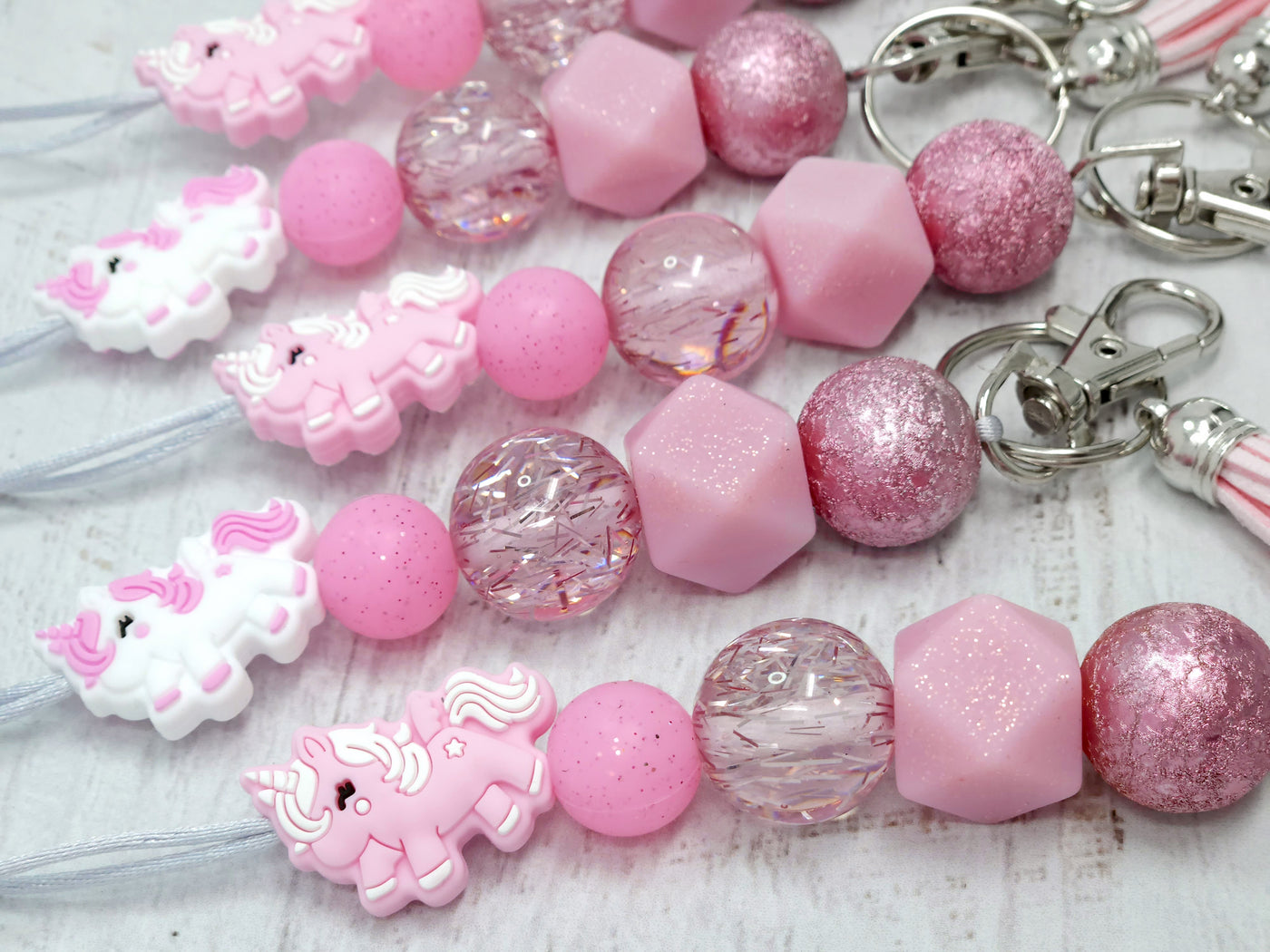 Adorable Pink Unicorn Silicone Lanyard