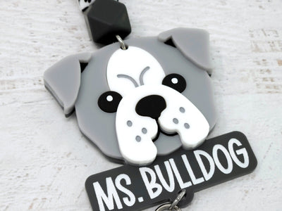 Personalized Acrylic Bulldog Lanyard