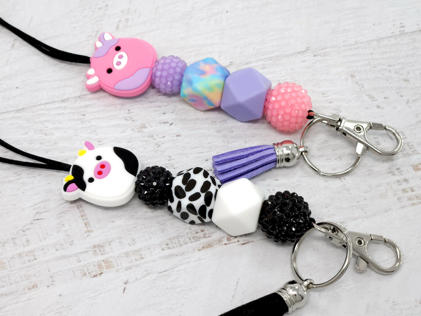 Adorable Cow Silicone Lanyard