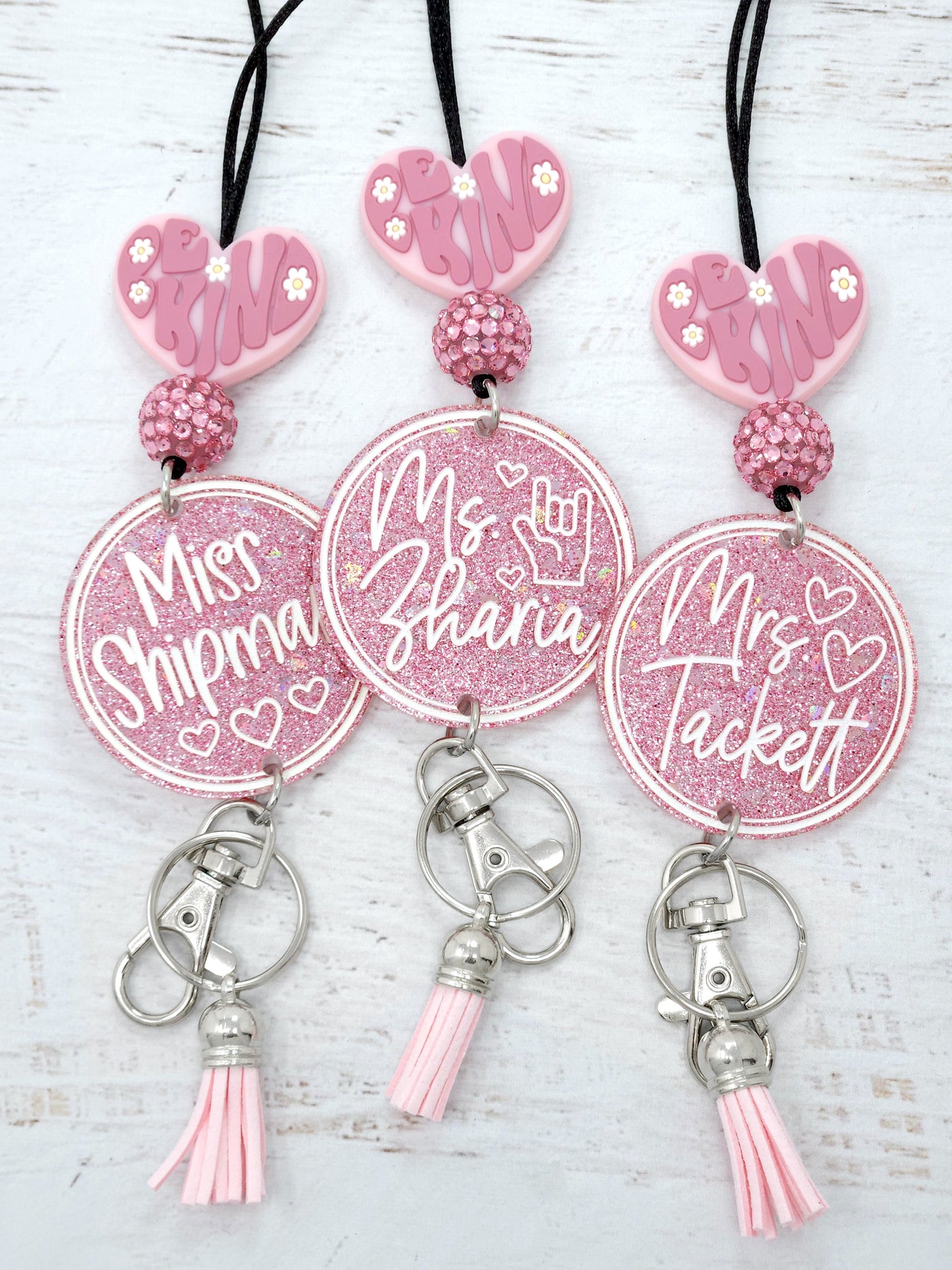 Be Kind Dusty Rose Personalized Acrylic Lanyard