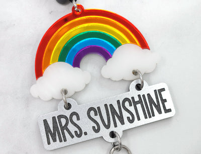 Personalized Rainbow Acrylic Lanyard