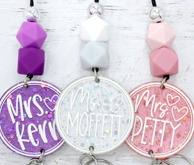 Personalized Metallic Glitter Lanyard