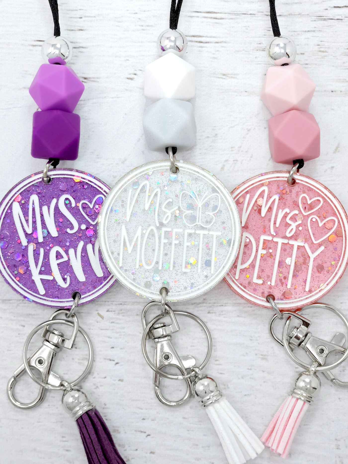 Personalized Metallic Glitter Lanyard