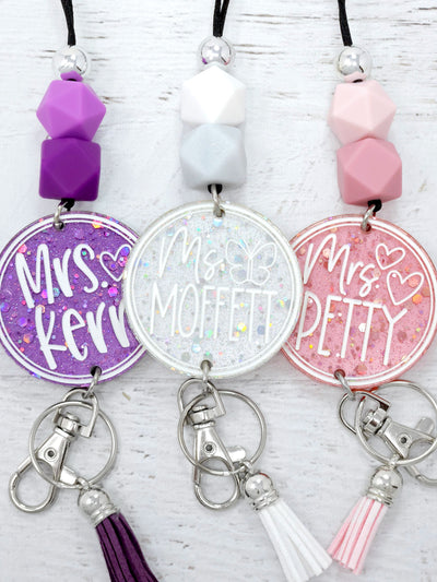 Personalized Metallic Glitter Lanyard