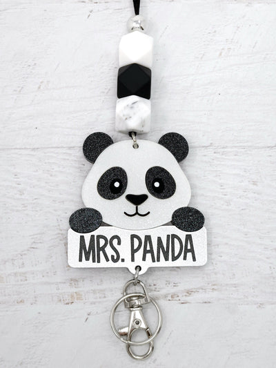 Personalized Acrylic Panda Lanyard