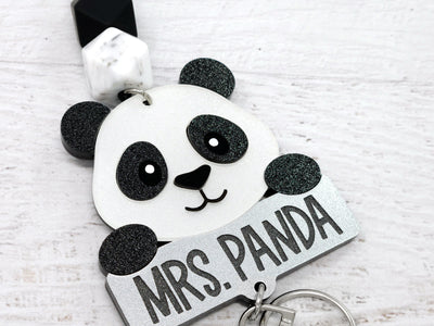 Personalized Acrylic Panda Lanyard