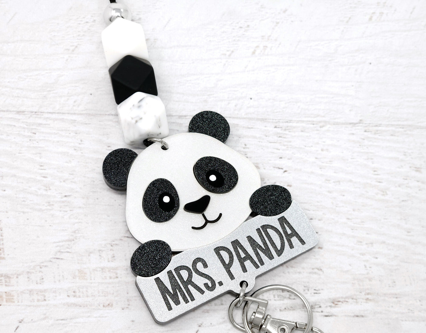 Personalized Acrylic Panda Lanyard