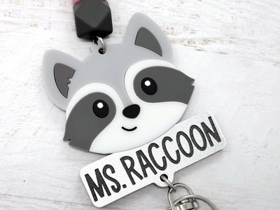 Personalized Acrylic Raccoon Lanyard