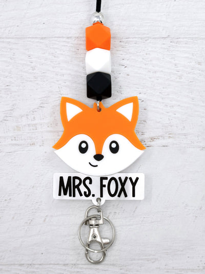 Personalized Acrylic Fox Lanyard