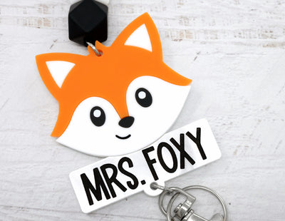 Personalized Acrylic Fox Lanyard