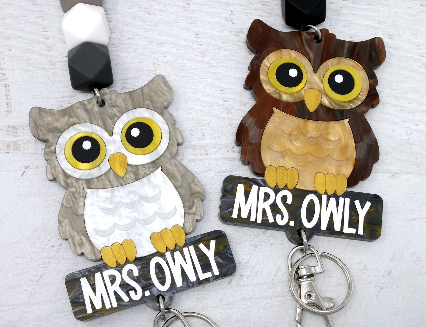 Personalized Acrylic Owl Lanyard