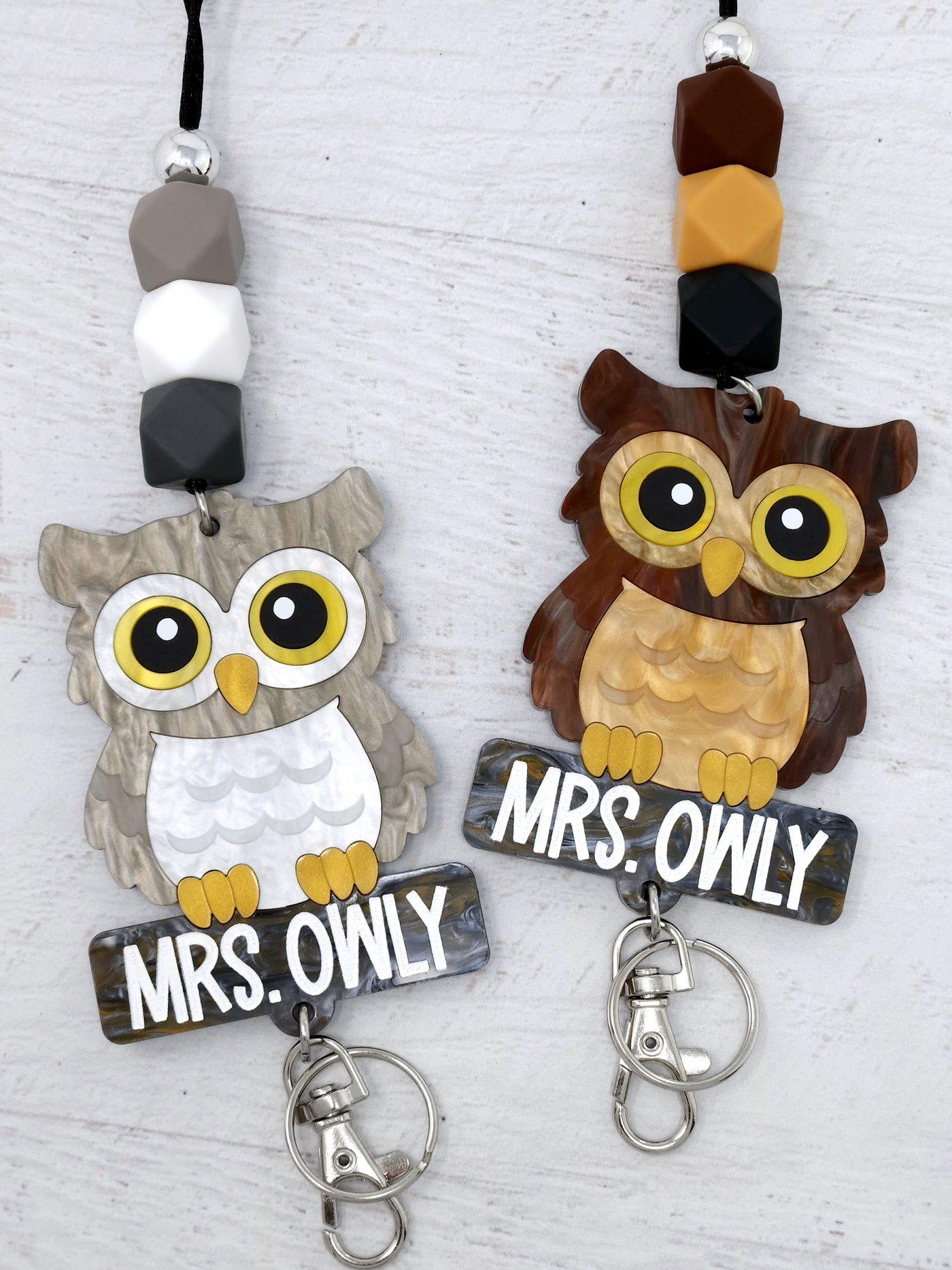 Personalized Acrylic Owl Lanyard