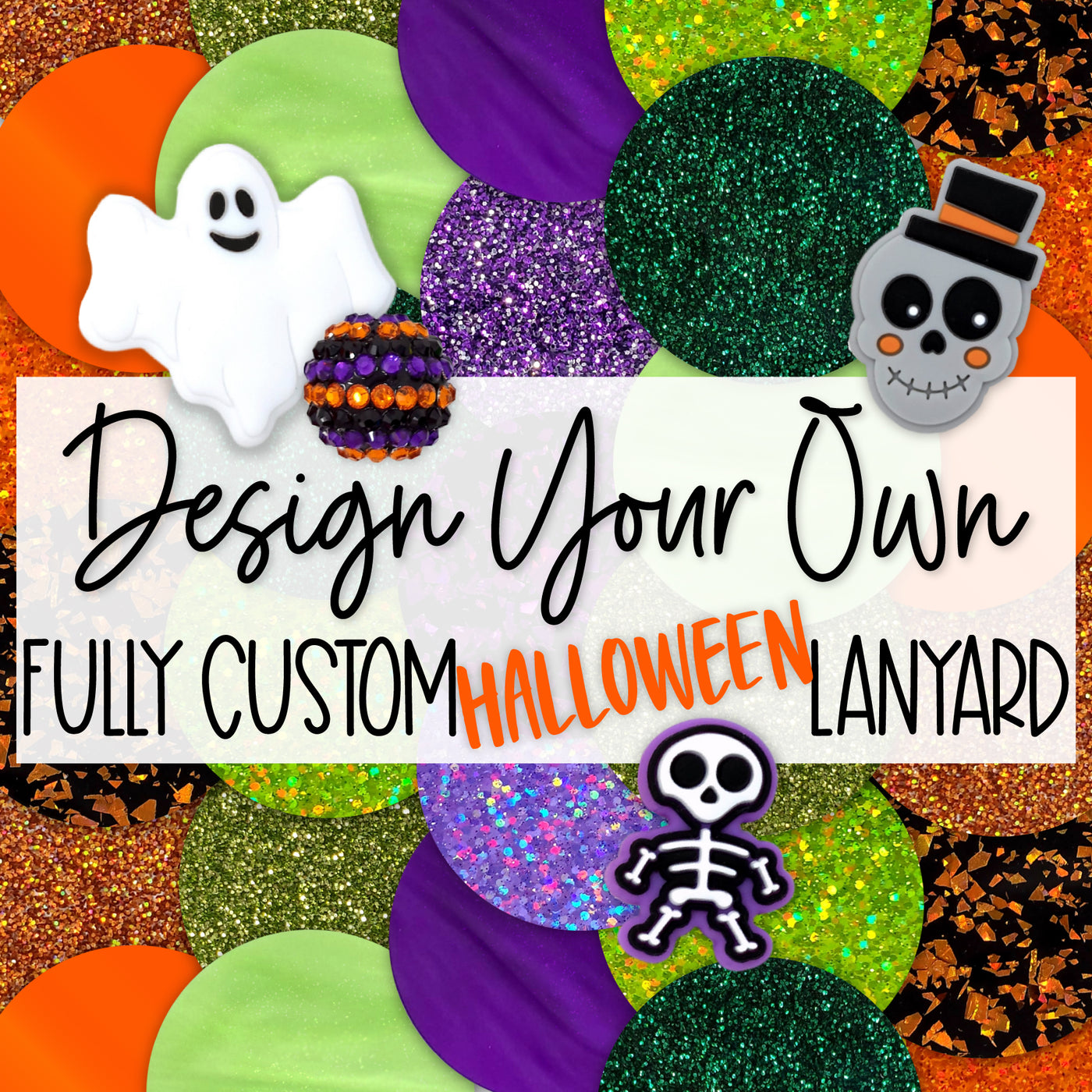 Fully Custom Halloween Personalized Acrylic/Wood Round Lanyard