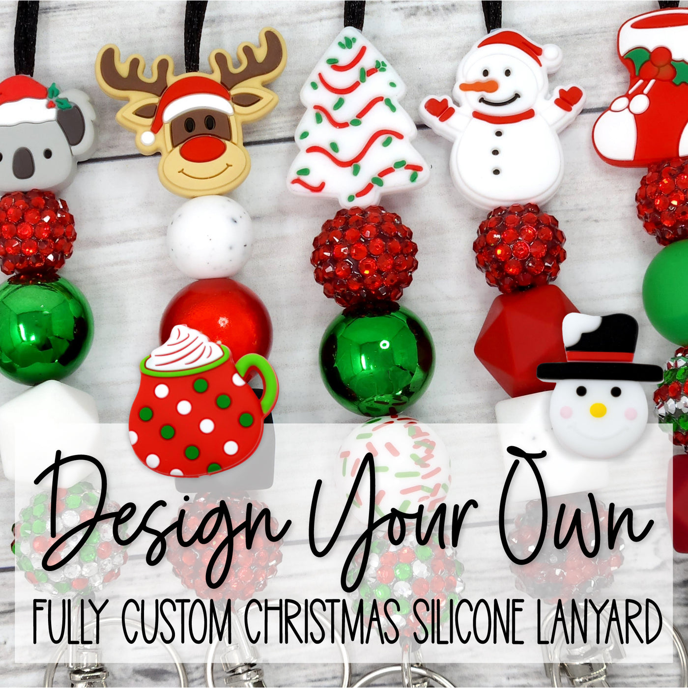 Fully Custom Christmas Silicone Lanyard